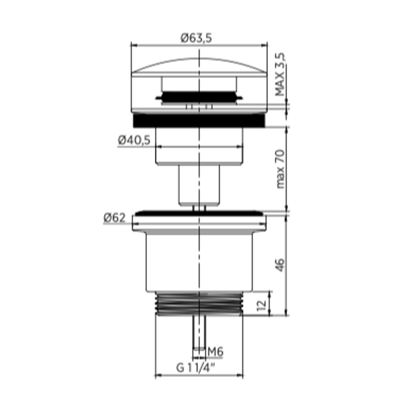 Comprar V Lvula Lavabo Click Clack Negro Mate Ferpisan Suministros